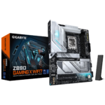 GIGABYTE Z890 GAMING X - Z890 Express Chipset: Socket LGA1851, Supports Intel Core Ultra Processors Memory : 4x Dual Channel DDR5 DIMM Slots (256GB Max ) Expansion Slots : 1x PCI-Express 5.0 (x16 Speed), 2x PCI-Express 4.0 (x4 Speed) Storage and USB : 4x SATA 6 Gb/s connection, 1x M.2 Gen5, 3x M.2 Gen4, 5x USB 3.2 Gen 1 (3x Back, 2x Cable), 8x USB 2.0 Ports (4x Back, 4x Cable), 2x USB-C, 2 x USB 3.2 Gen 2 Type-A Misc. :1x Realtek® 2.5GbE LAN chip (2.5 Gbps/1 Gbps/100 Mbps), Wi-Fi 7, BLUETOOTH 5.4 Rear IO Panel Display Ports Available: 1x DP, 1 x USB4® USB Type-C® port, 1x Front HDMI - Image 2